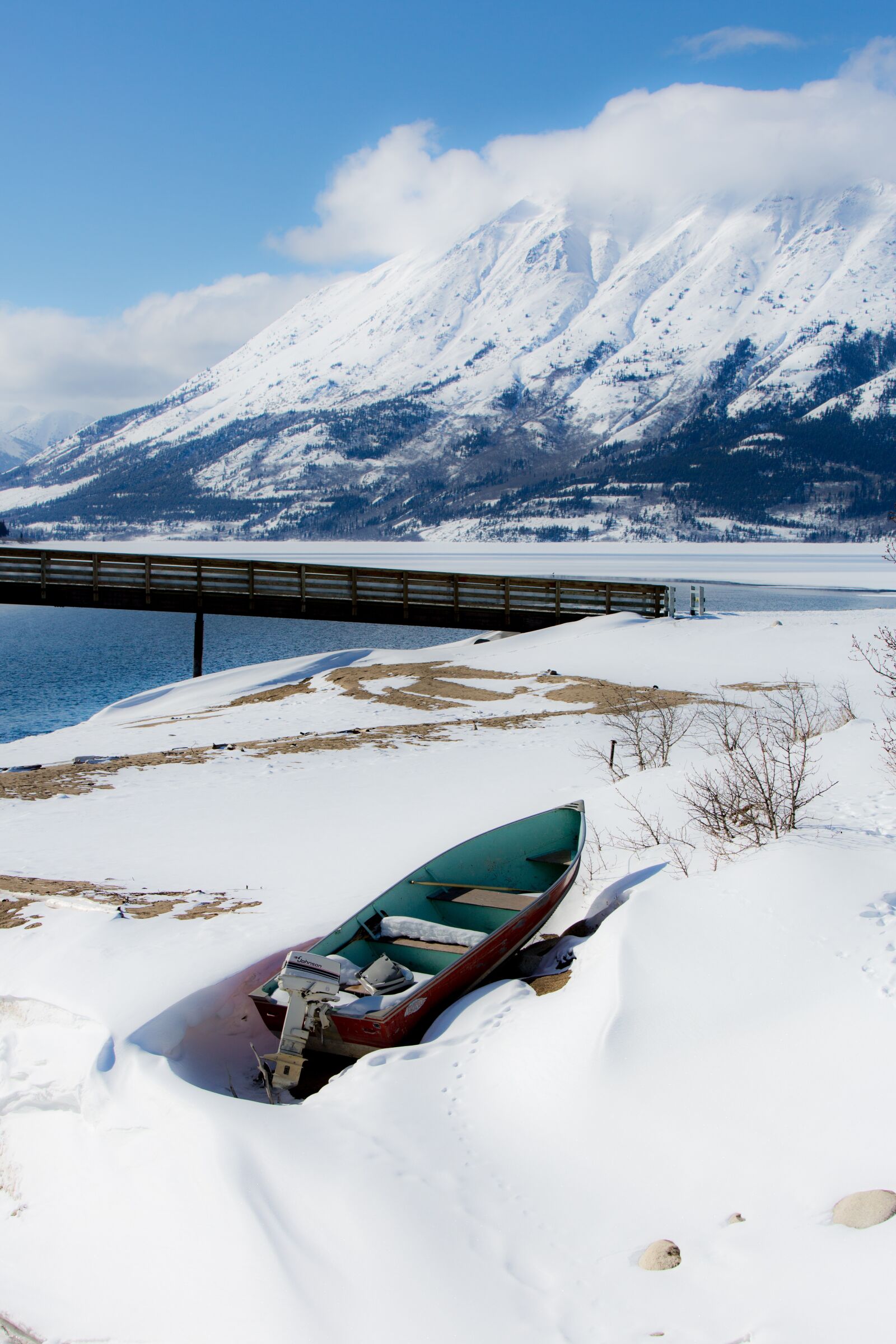 Canon EF 70-200mm F2.8L IS USM sample photo. Yukon, snow, boat photography