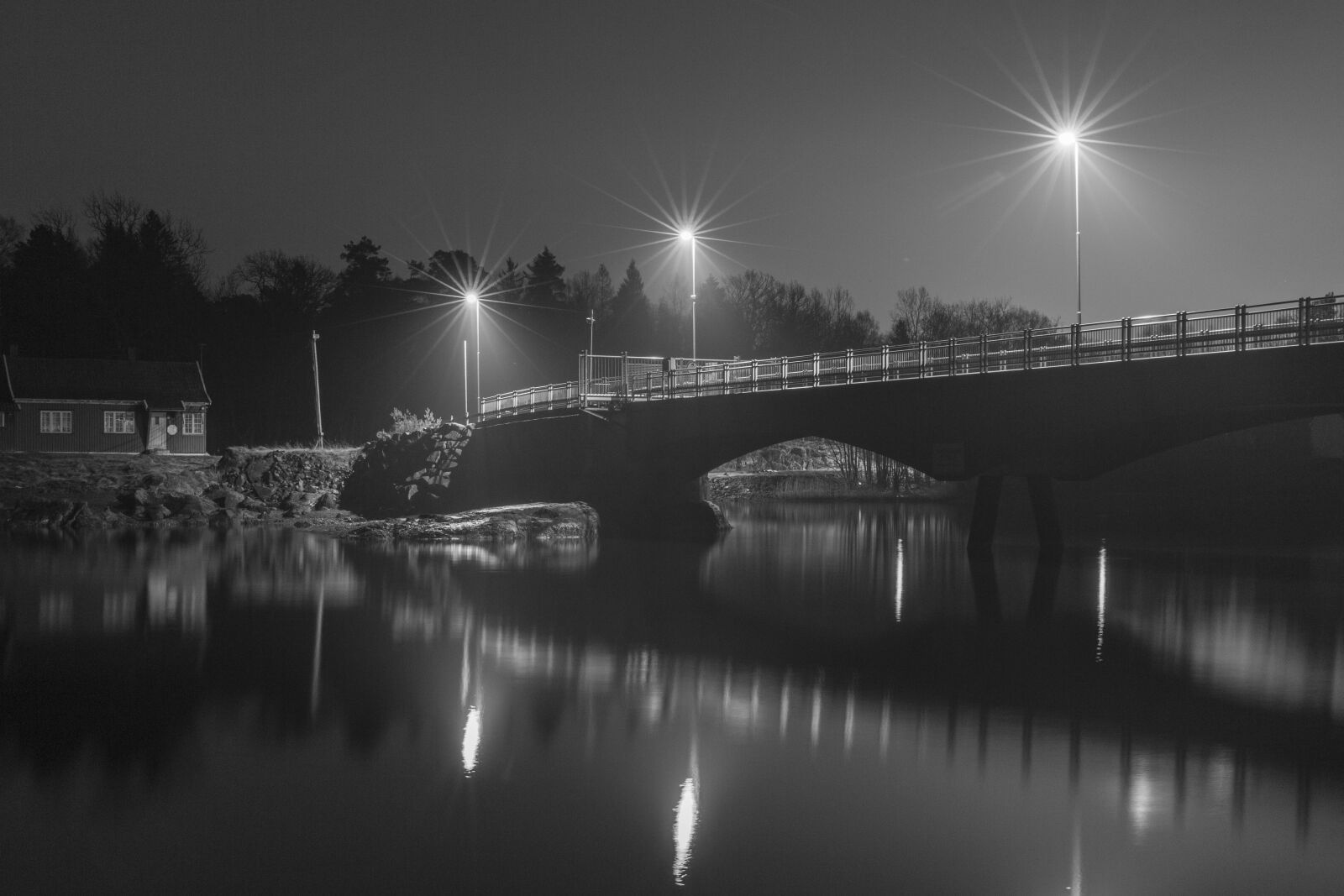 Canon EF 24-70mm F2.8L II USM sample photo. Grayscale, photo, of, bridge photography