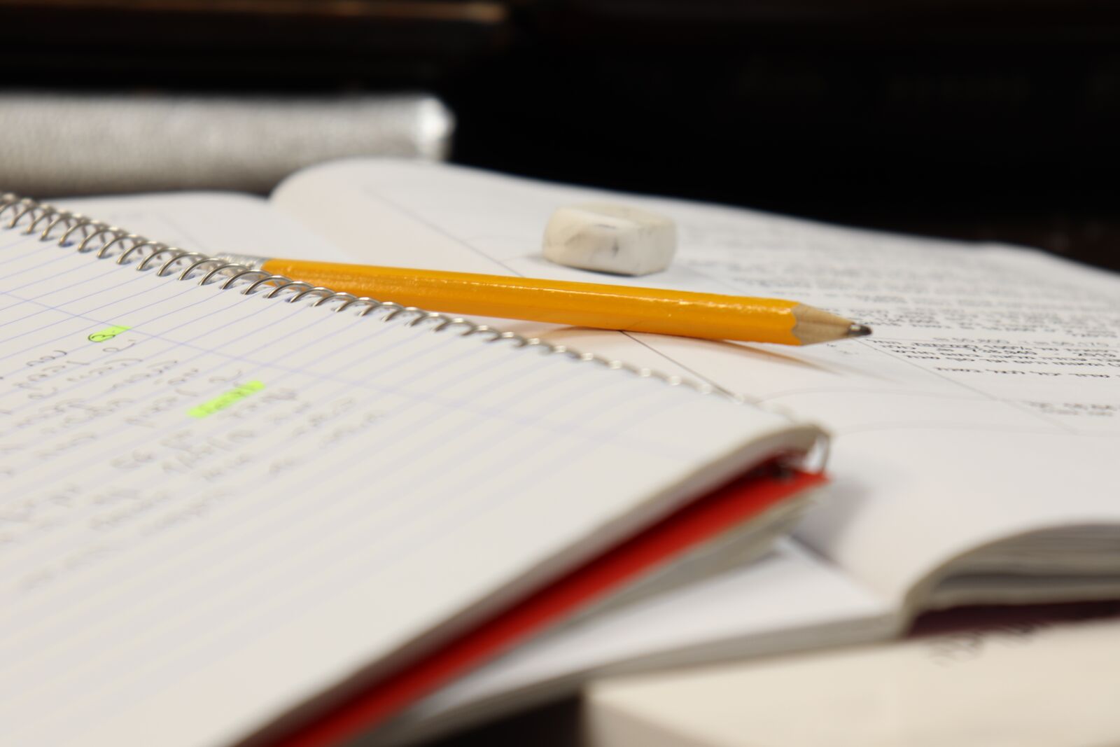 Canon EOS 77D (EOS 9000D / EOS 770D) sample photo. Notebook, yellow pencil, school photography
