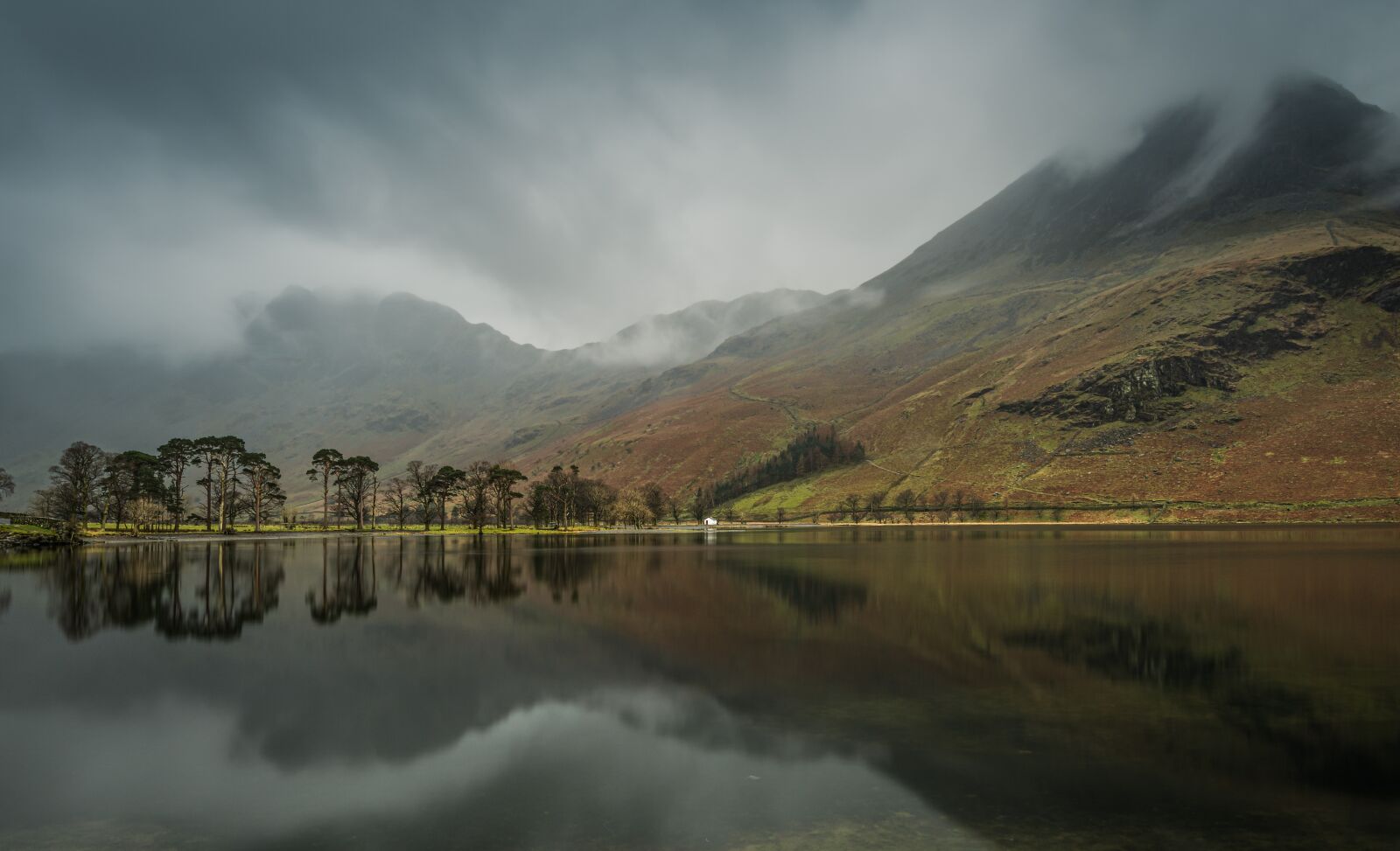 Nikon D810 sample photo. Buttermere, pines, lake photography