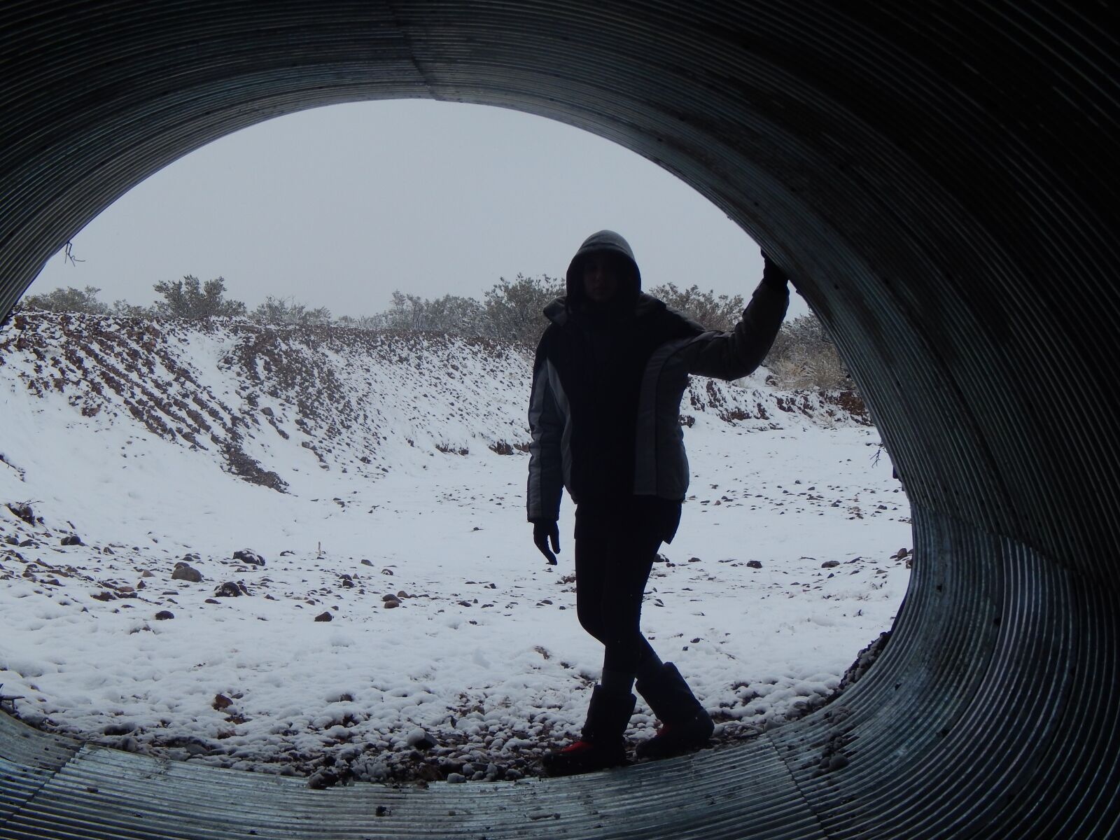 Nikon Coolpix L820 sample photo. Snow, tunnel, figure photography