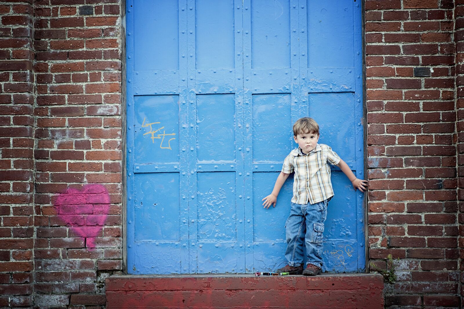 Nikon D700 sample photo. Bricks, blue, door photography