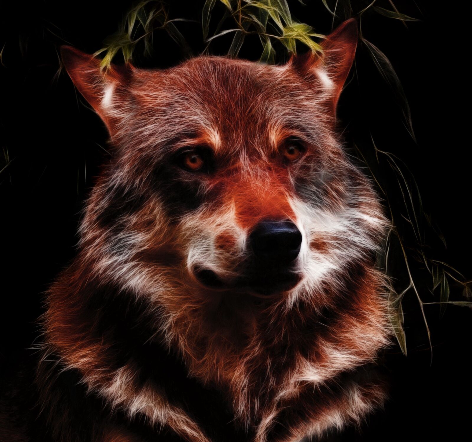 Canon EOS 60D + Canon EF 50mm F1.8 II sample photo. Wolf, fractalius, photo art photography