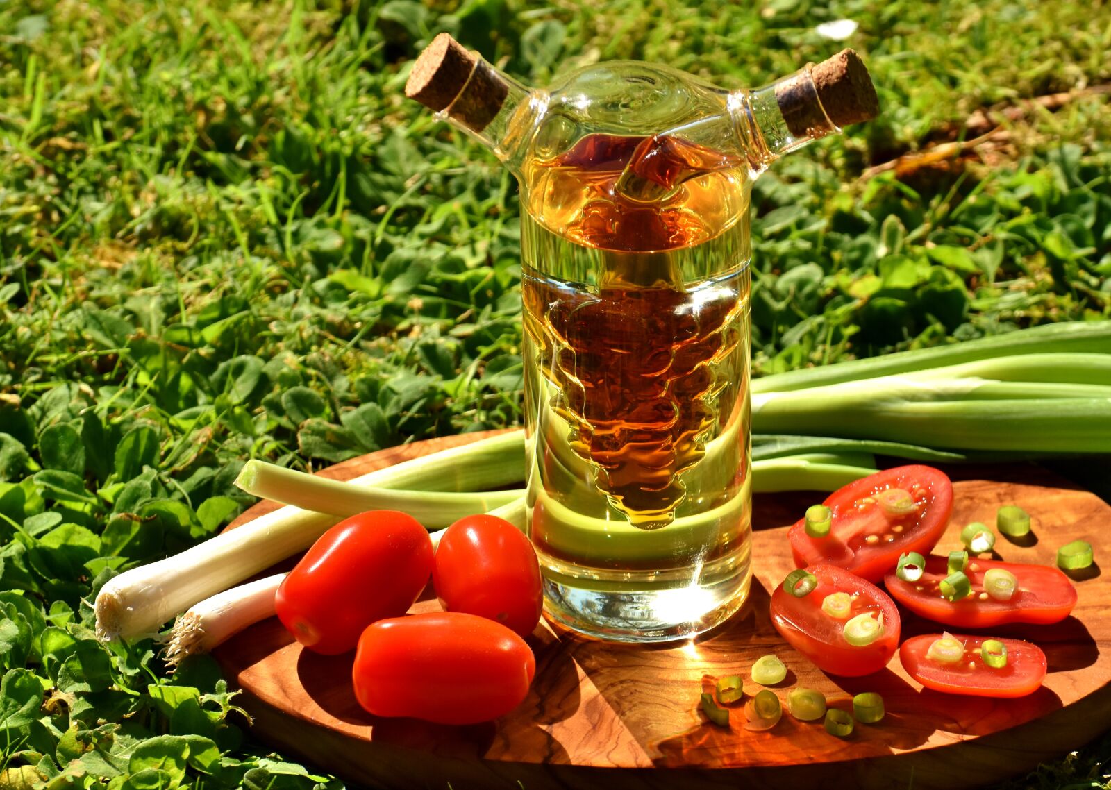 Nikon D7200 sample photo. Tomatoes, spring onions, vinegar photography