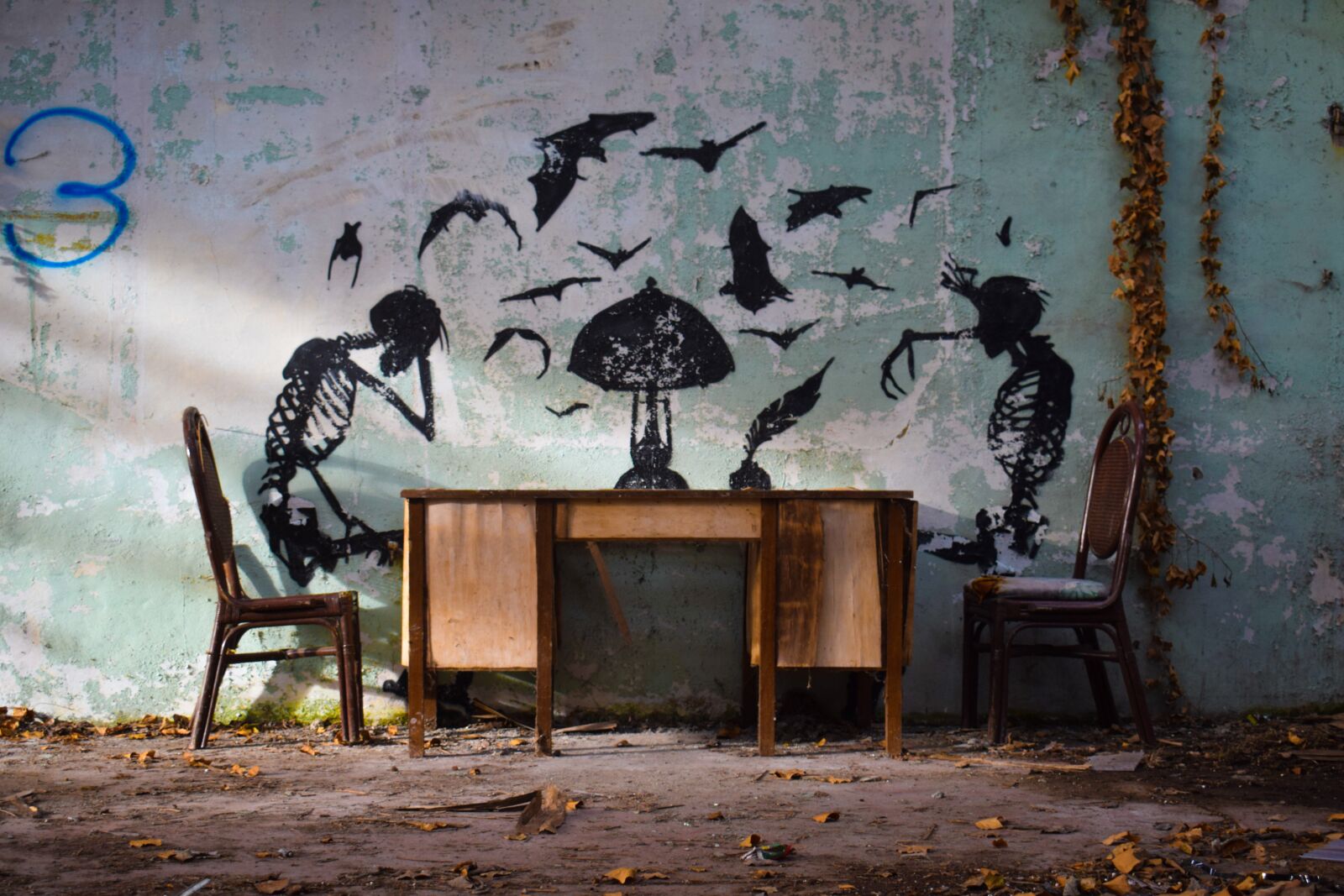 Nikon D5300 sample photo. Skeleton, graffiti, urbex photography