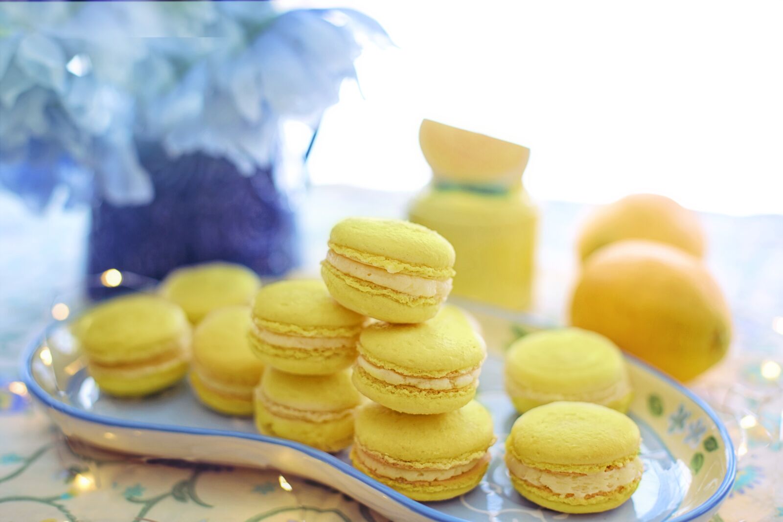 Canon EF 50mm F1.4 USM sample photo. Macarons, yellow, lemon photography