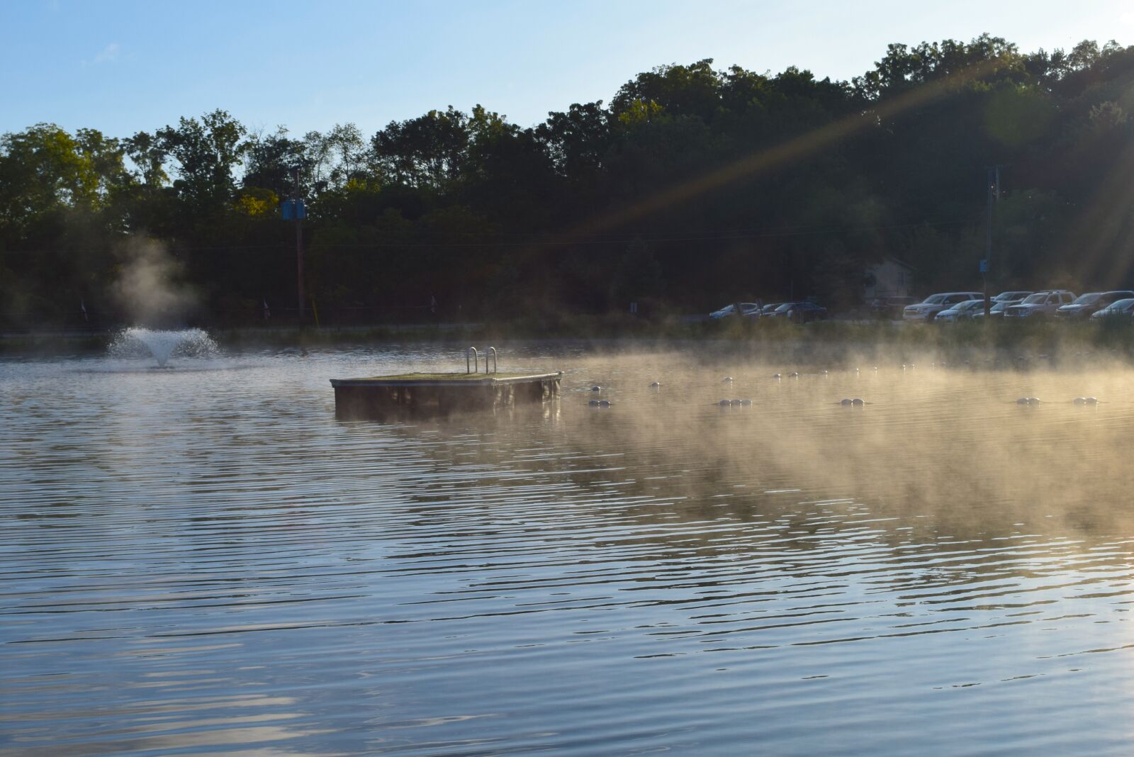 Nikon D3300 sample photo. Pond, sunrise, fountain photography