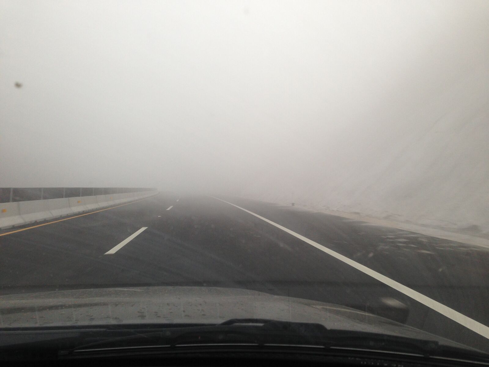 Apple iPhone 5 sample photo. Highway, fog, landscape photography