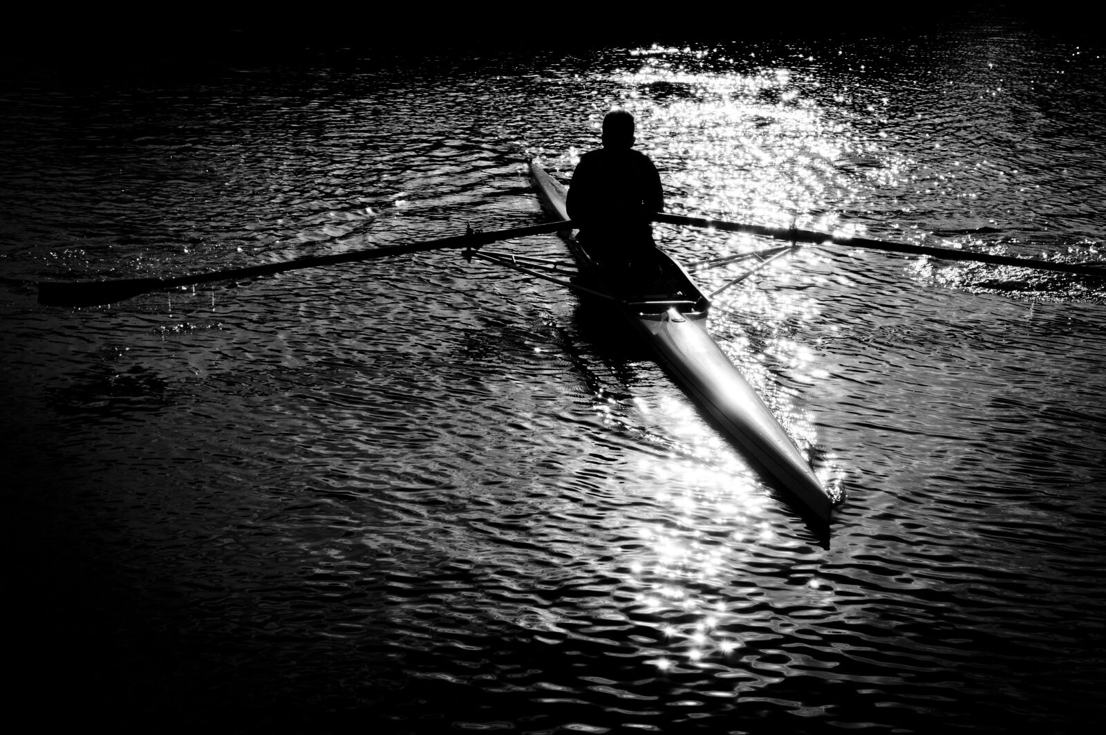 Nikon D5000 sample photo. Rowing, black and white photography