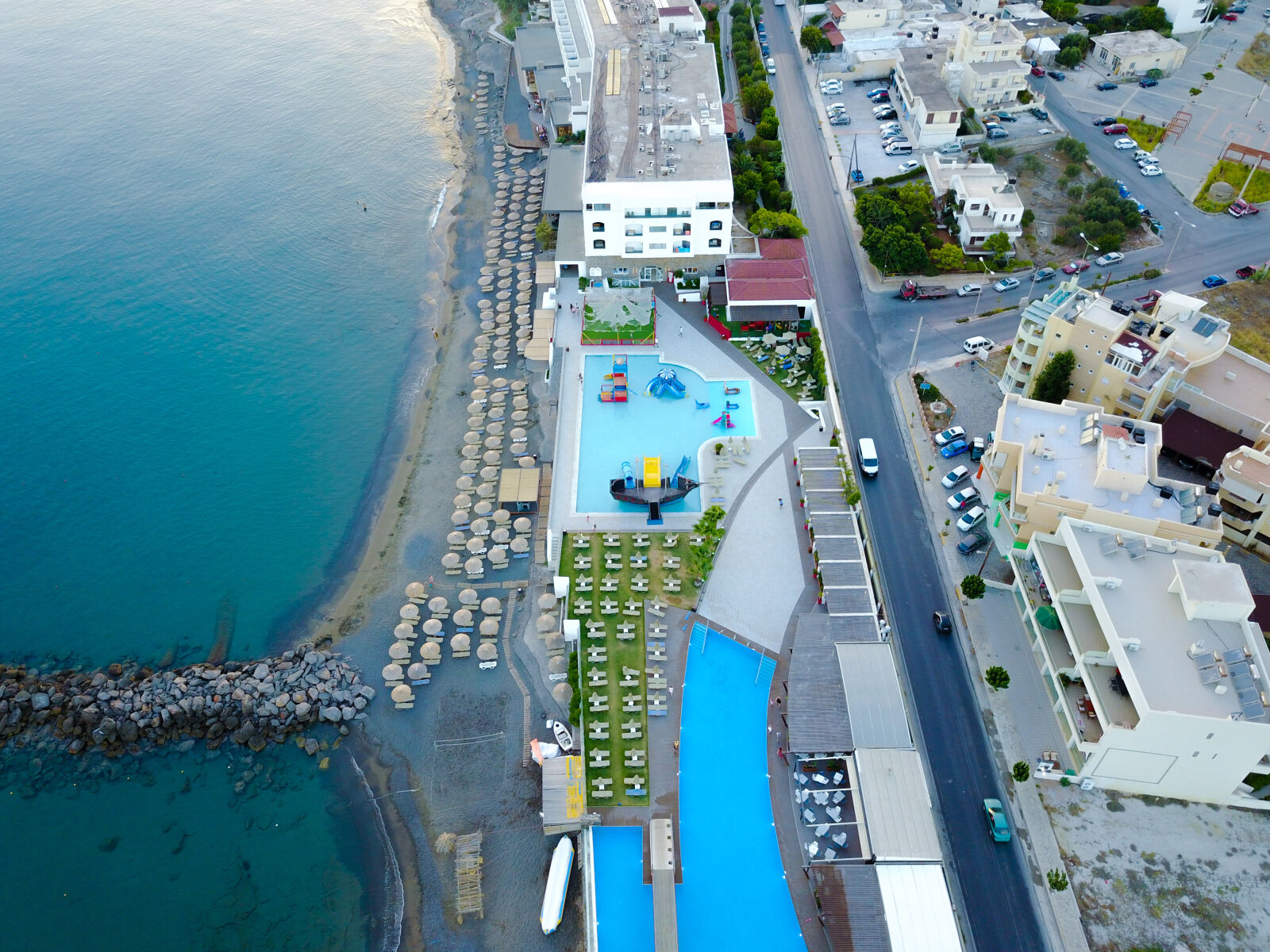 DJI FC220 sample photo. Beach, beach, chairs, beachlife photography