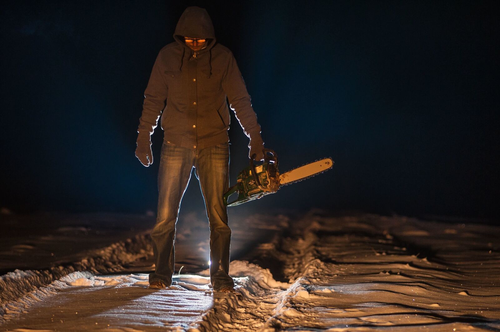 Nikon D700 sample photo. Chainsaw, snow, man, adult photography