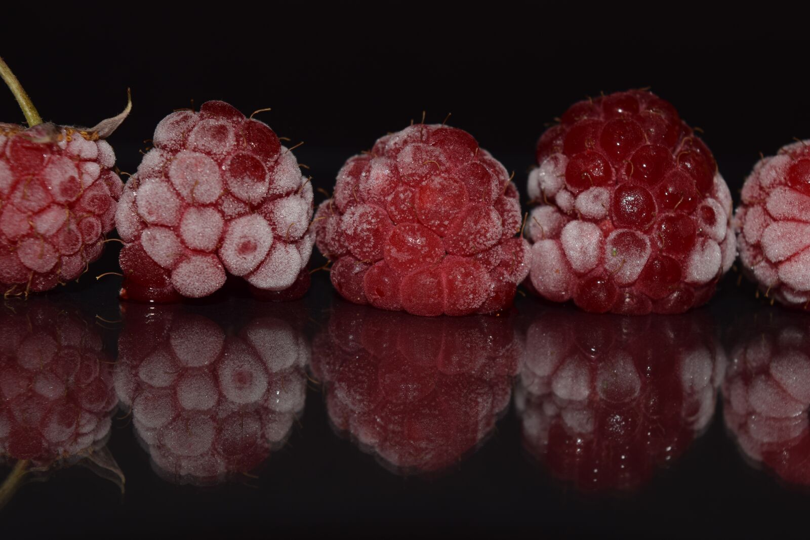Nikon D3300 sample photo. Raspberries, frozen, frosted photography