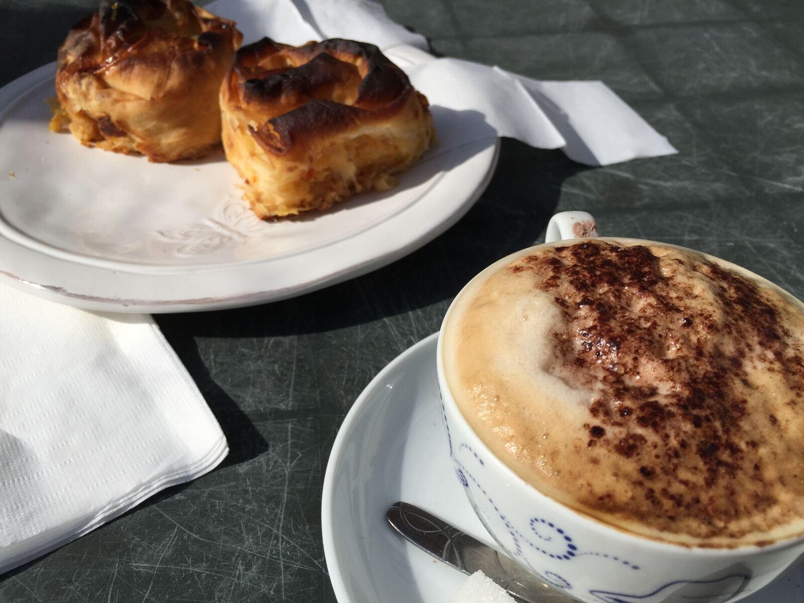 iPhone 6 back camera 4.15mm f/2.2 sample photo. Coffee, burek, börek photography
