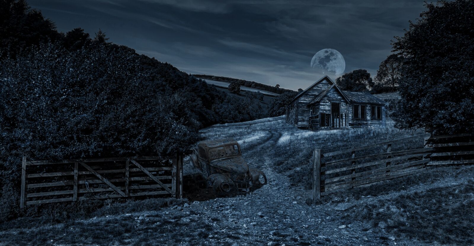 Nikon D300S sample photo. Night, moonlight, dereliction photography