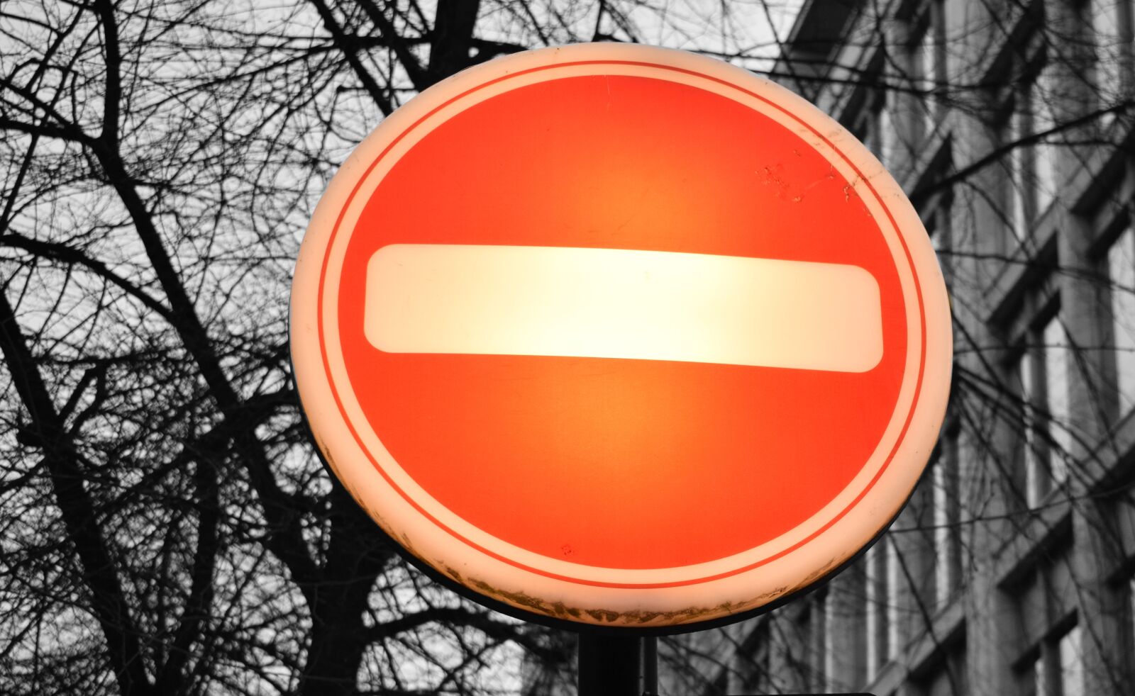 Nikon D3300 sample photo. Street, sign, orange photography