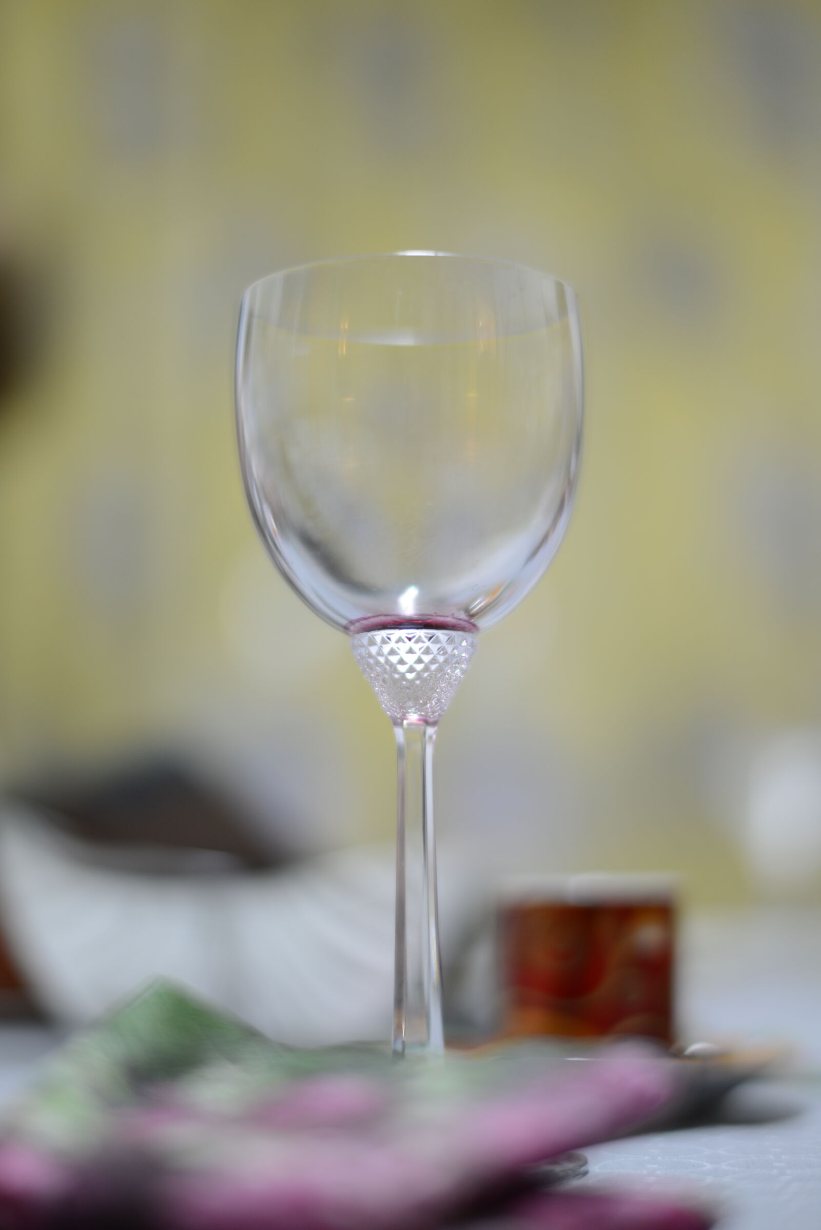 Nikon D800 sample photo. Empty wineglass bokeh photography