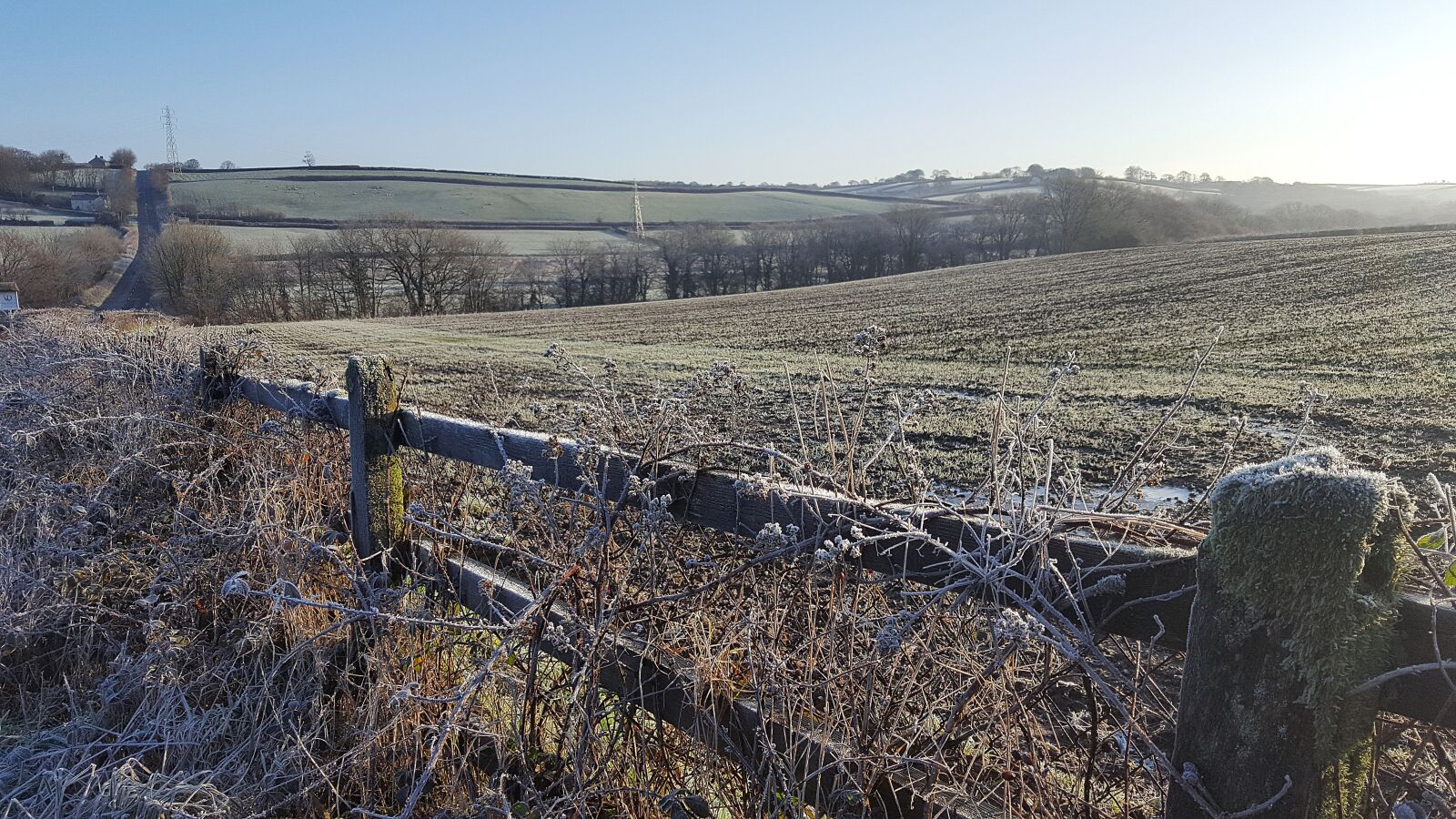 Samsung Galaxy S6 sample photo. Frosty landscape, country fence photography