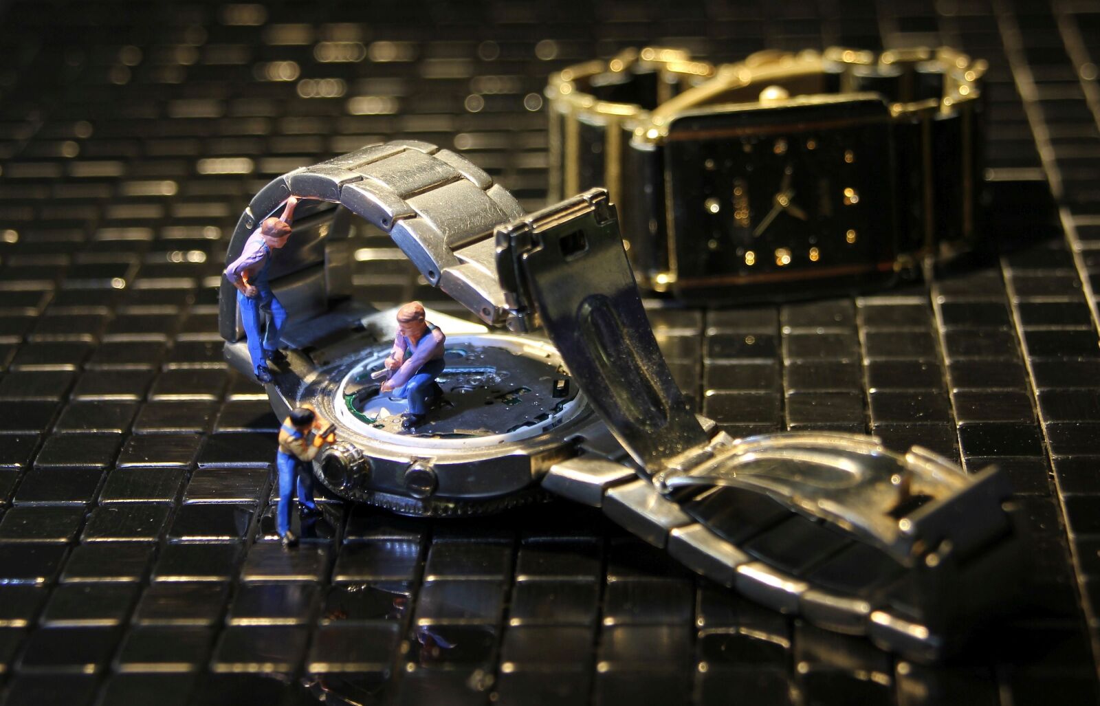 Canon EOS 550D (EOS Rebel T2i / EOS Kiss X4) sample photo. Wrist watch, watchmaker, miniature photography