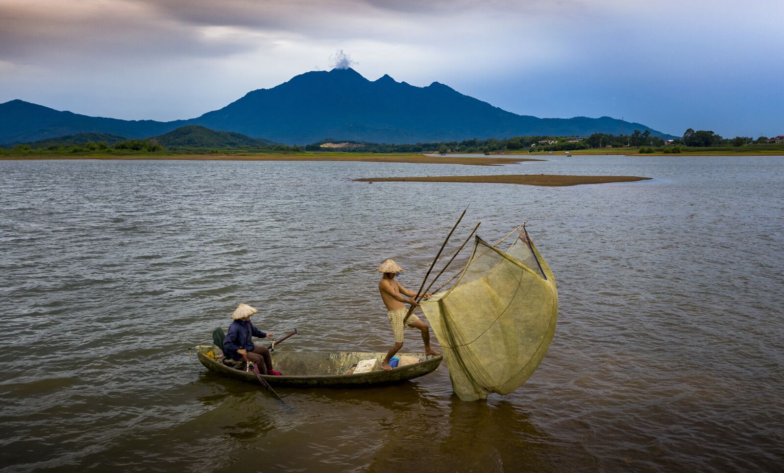 Hasselblad L1D-20c sample photo. Fishing, clouds, smoke photography