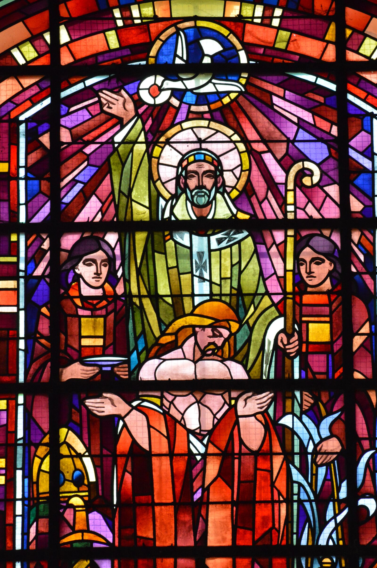Nikon D3200 sample photo. Stained glass, color, baptism photography