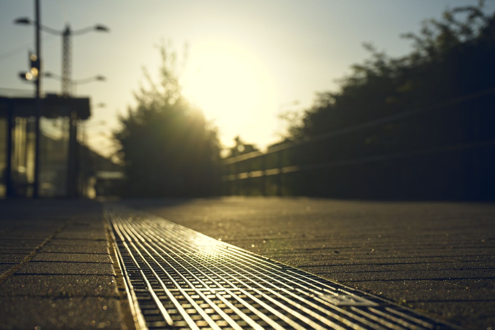 Sony a7 sample photo. Railway station, sunset, out photography