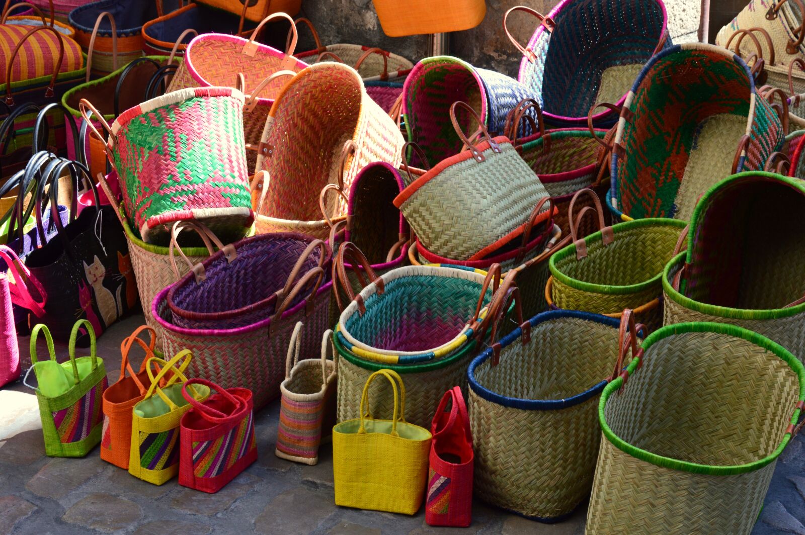 Nikon D3200 sample photo. Baskets, spread, market photography