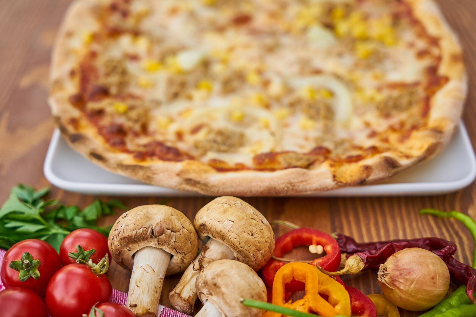 Sony a7R II sample photo. Pizza, dough, tomato photography