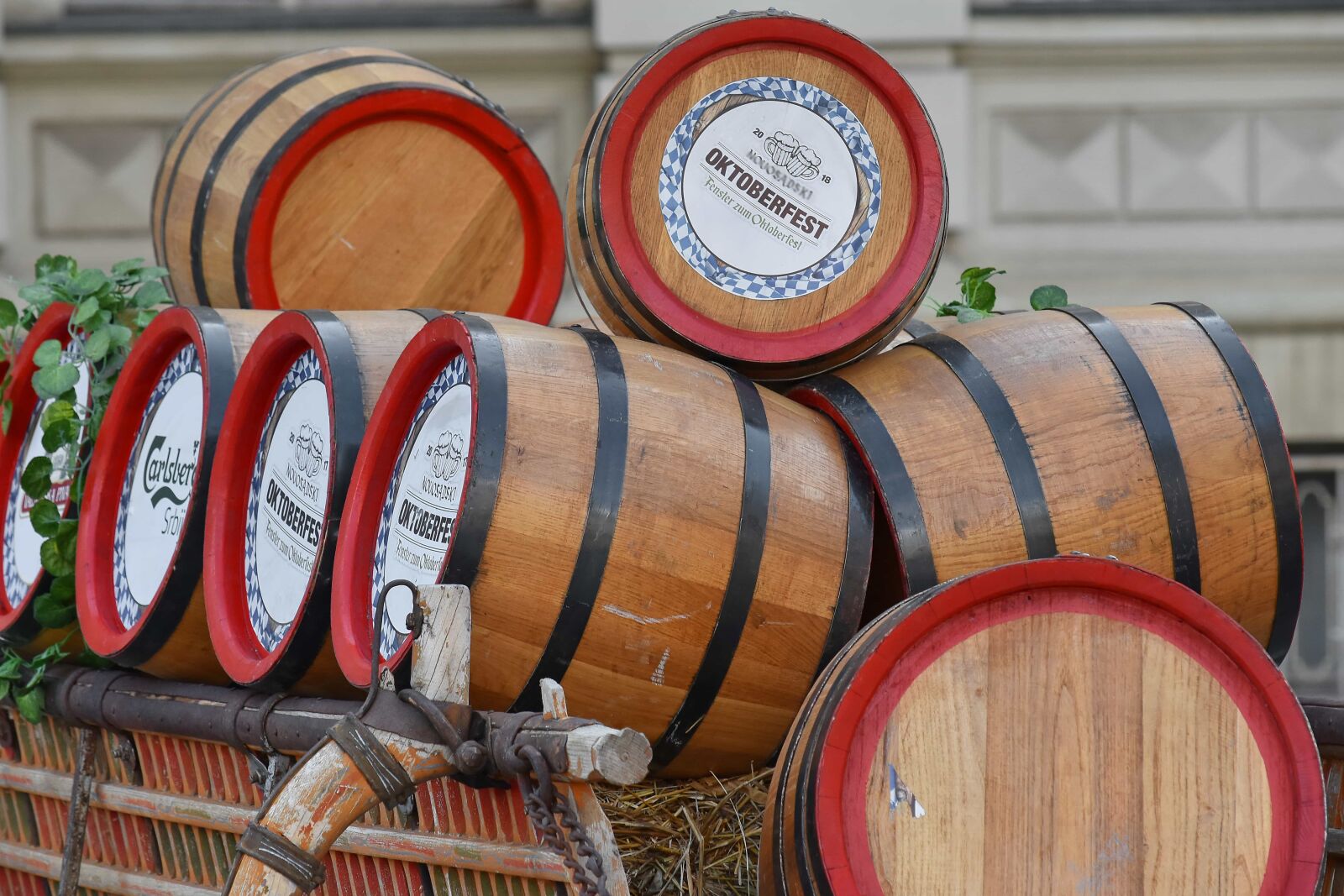 Nikon D5500 sample photo. Barrels, beer, carriage, decoration photography