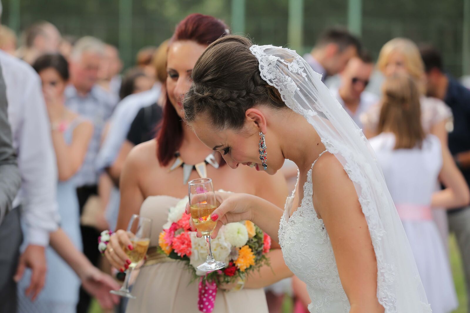 Canon EOS 5D Mark III sample photo. Bride, ceremony, champagne, celebration photography