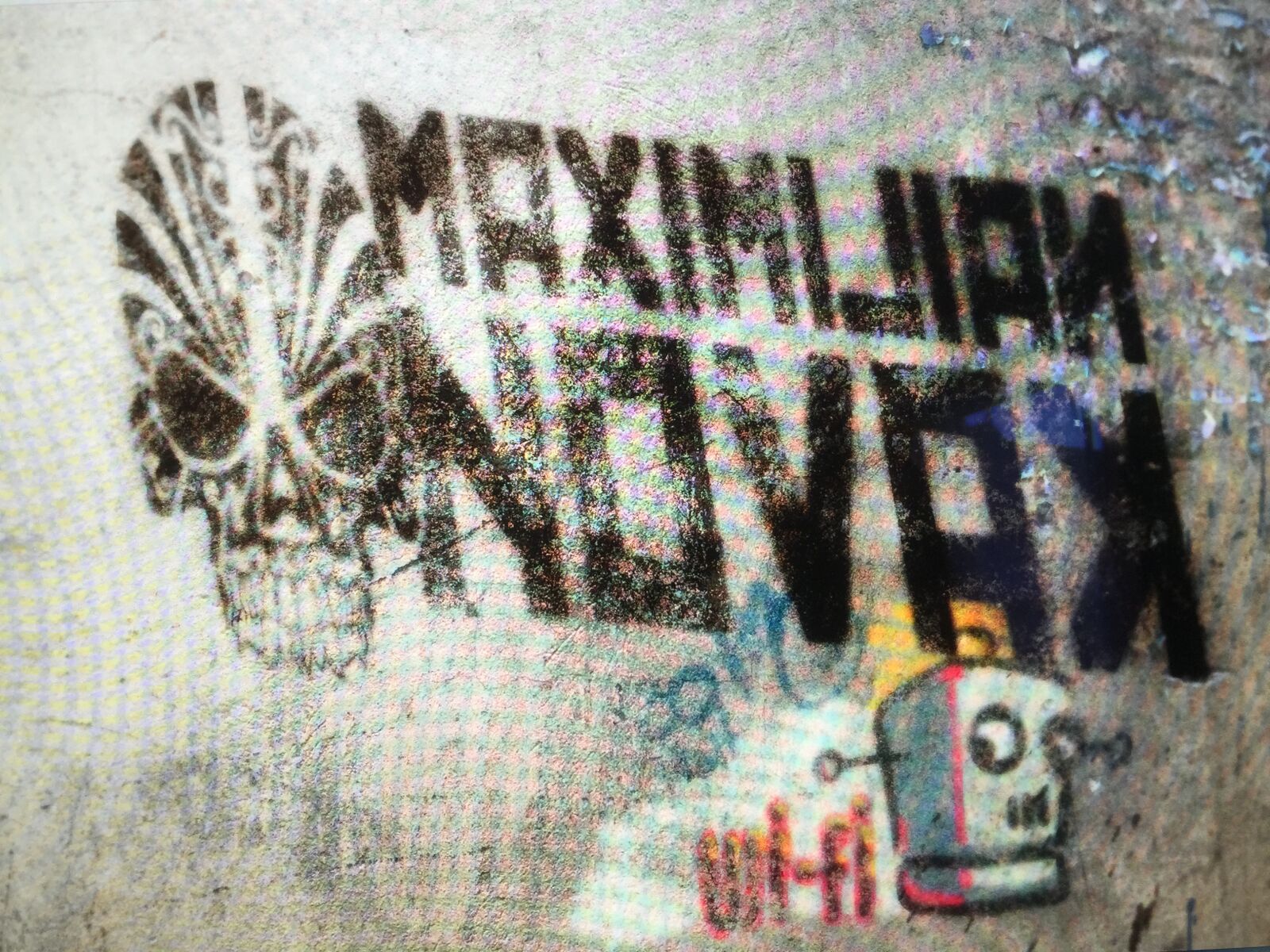iPhone 6 Plus back camera 4.15mm f/2.2 sample photo. Destroyed, graffitti, skull, wall photography