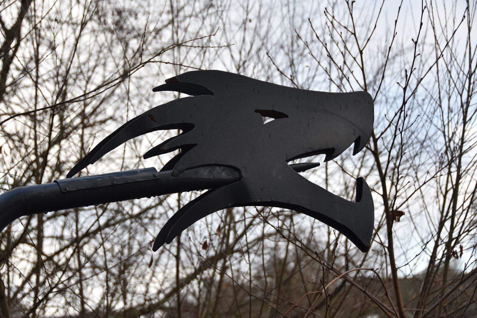 Nikon D5600 sample photo. Dragon, sculpture, wrought iron photography