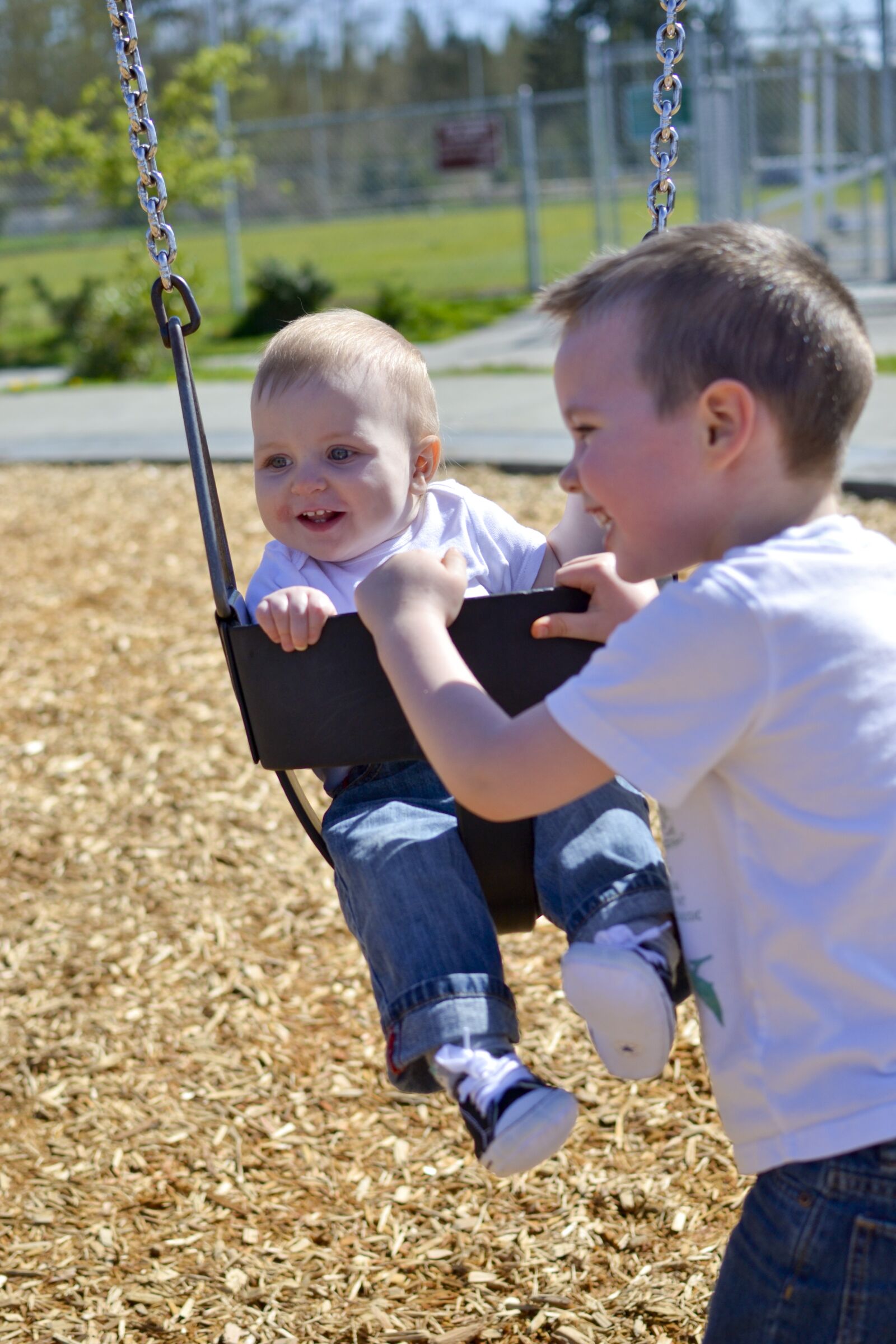 Nikon D3100 sample photo. Swing, boys, play photography