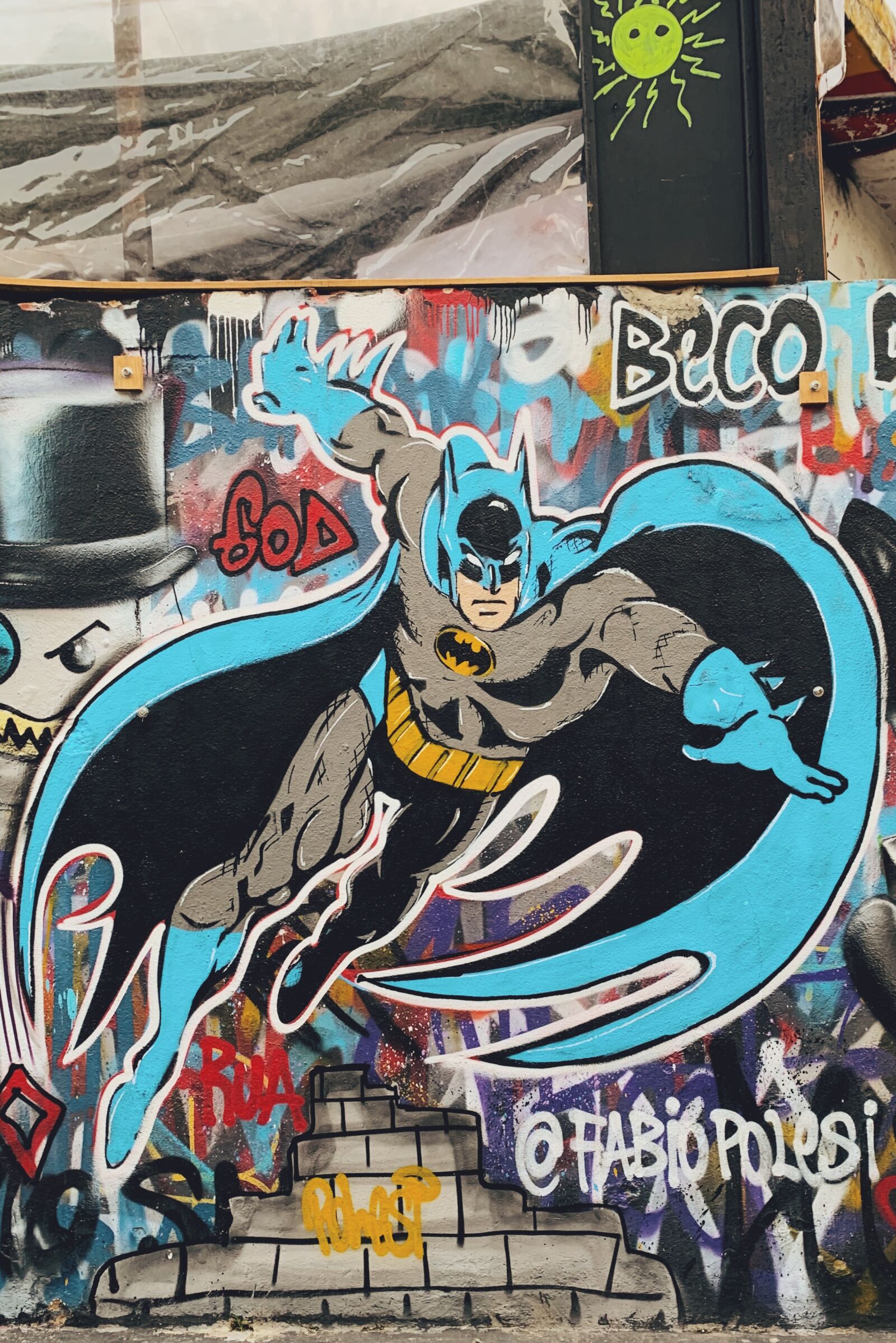 Apple iPhone XS sample photo. Batman, street, graffiti photography