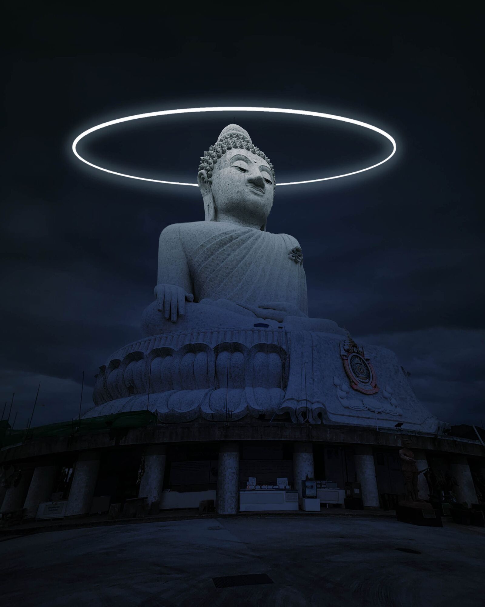 GoPro Hero7 Black sample photo. Big buddha, neon ring photography