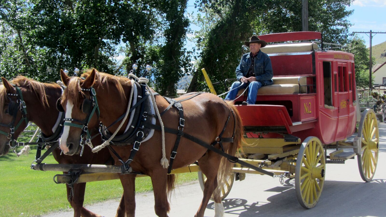 Canon PowerShot SX220 HS sample photo. Stagecoach, wild west, horses photography