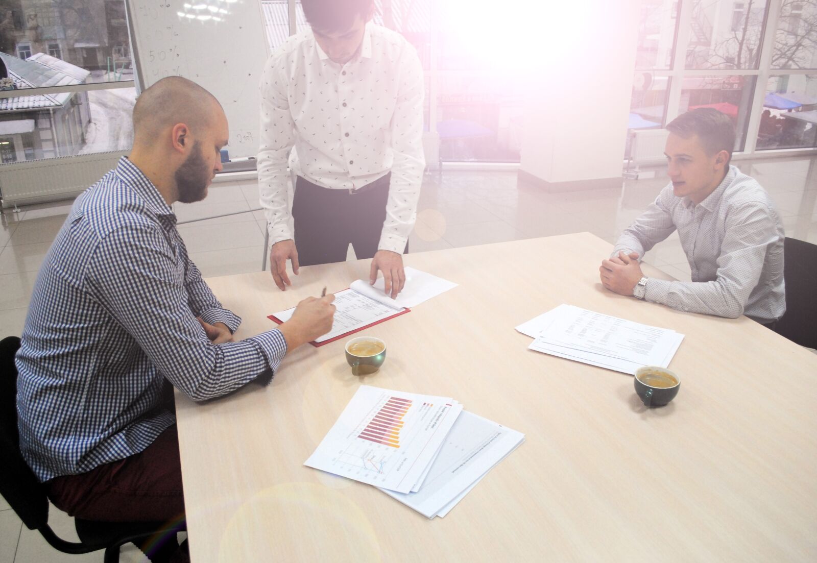 Nikon D3000 sample photo. People, three people, office photography