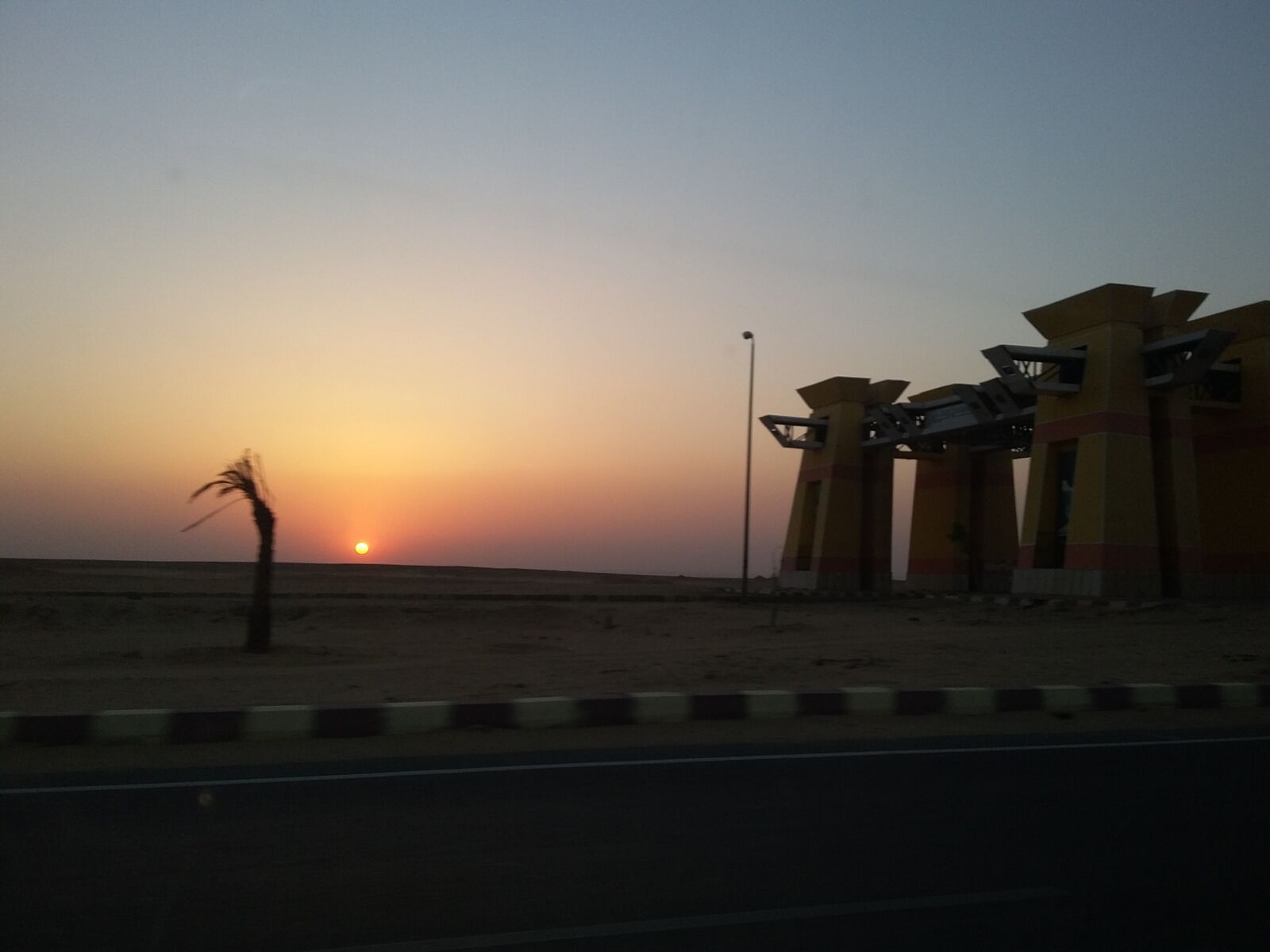 Samsung Galaxy Grand Prime sample photo. Sunset, road, desert photography