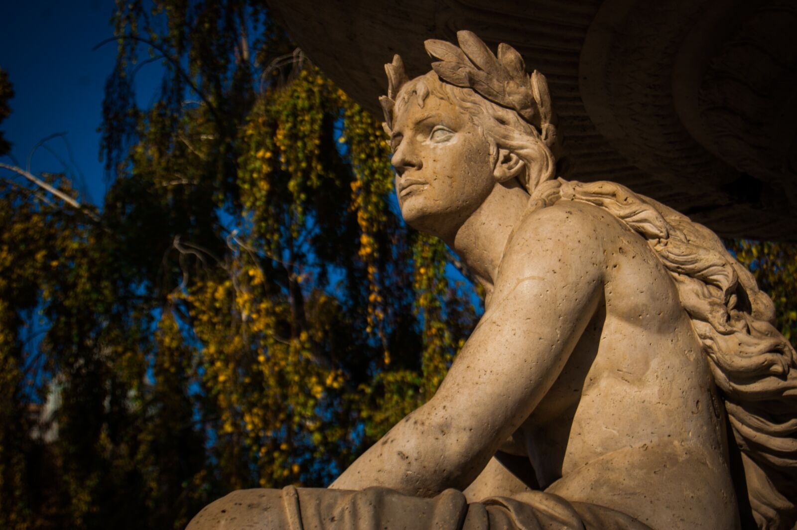 Nikon D40 sample photo. Thought, statue, autumn photography