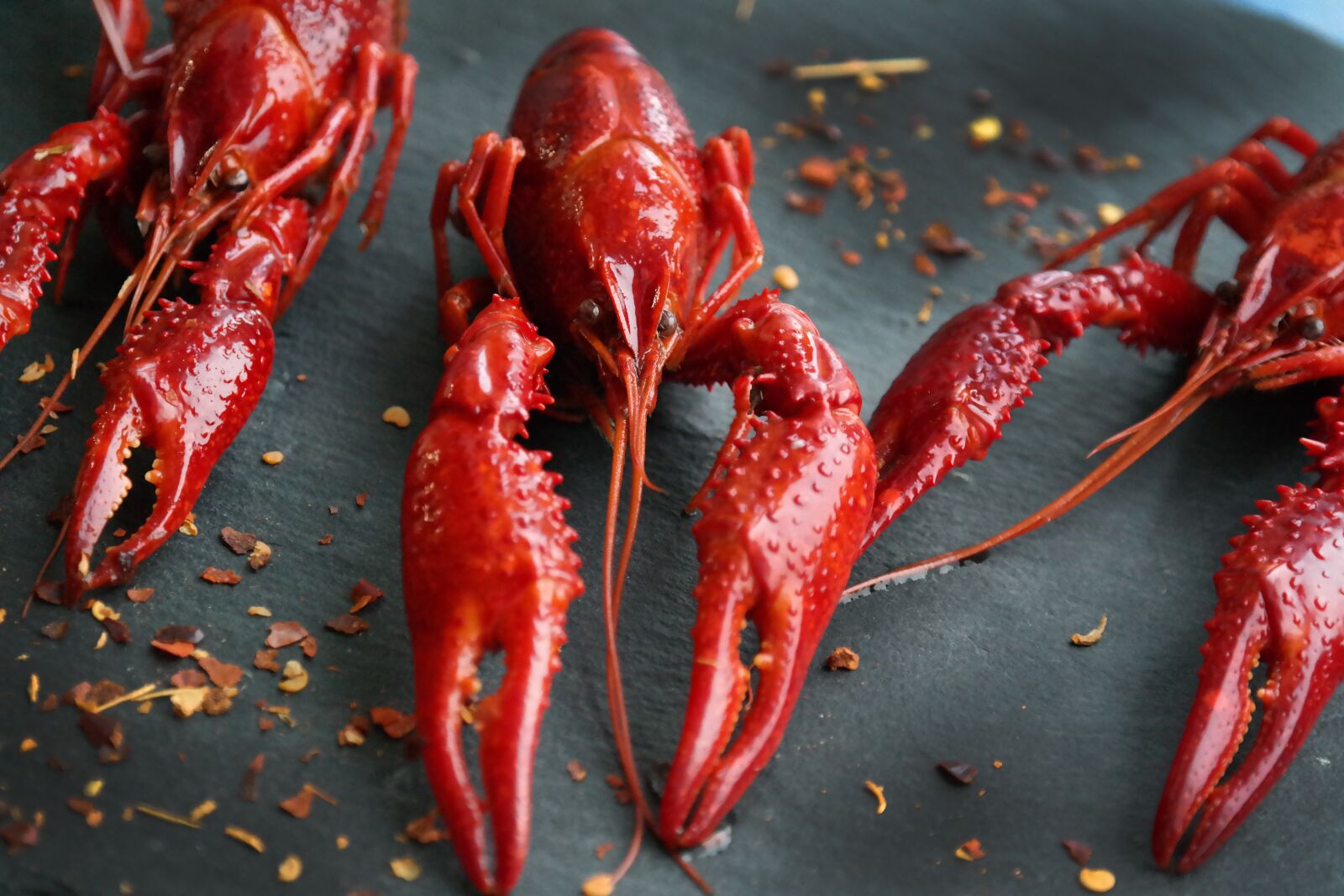 Samsung NX300 sample photo. Boiled crayfish, eat, food photography