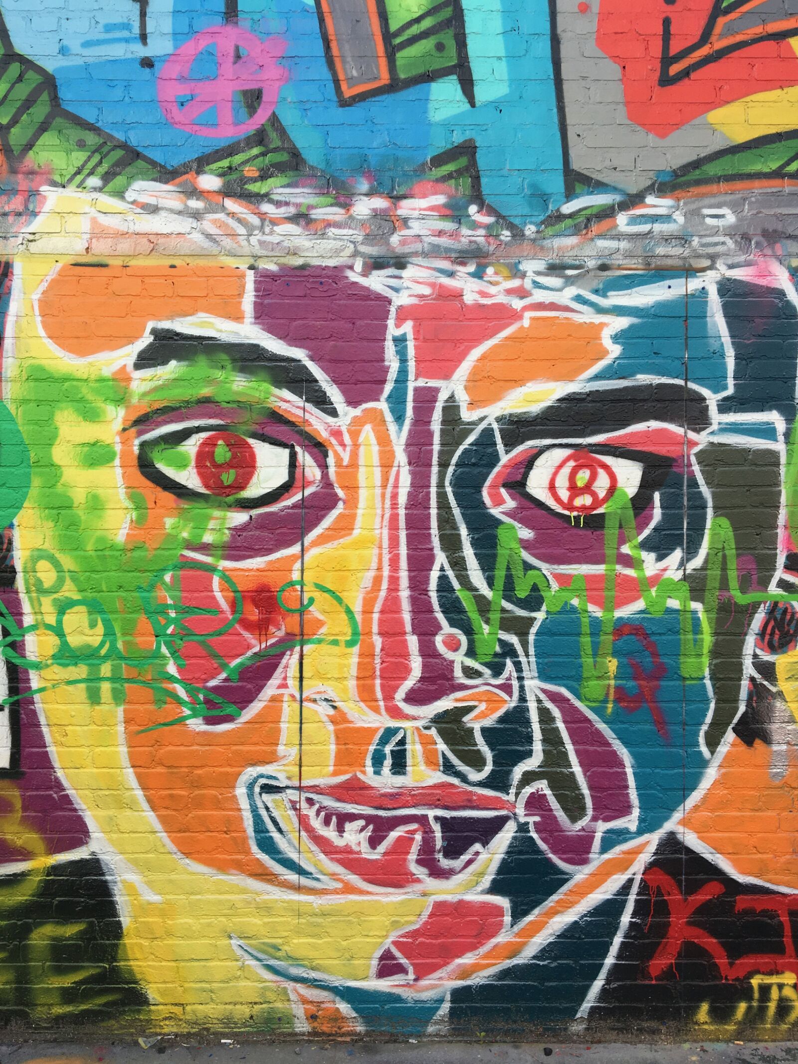 Apple iPhone 6s sample photo. Face, graffiti, paint photography