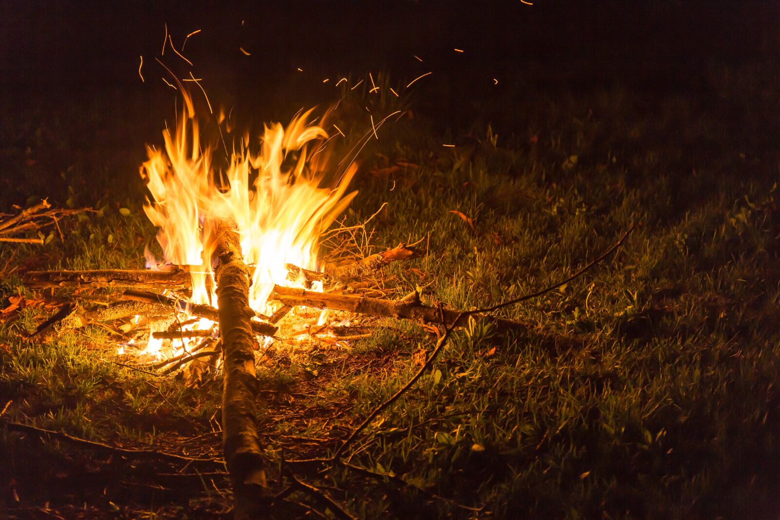 Canon EF 24-70mm F4L IS USM sample photo. Flame, camping, burning fire photography