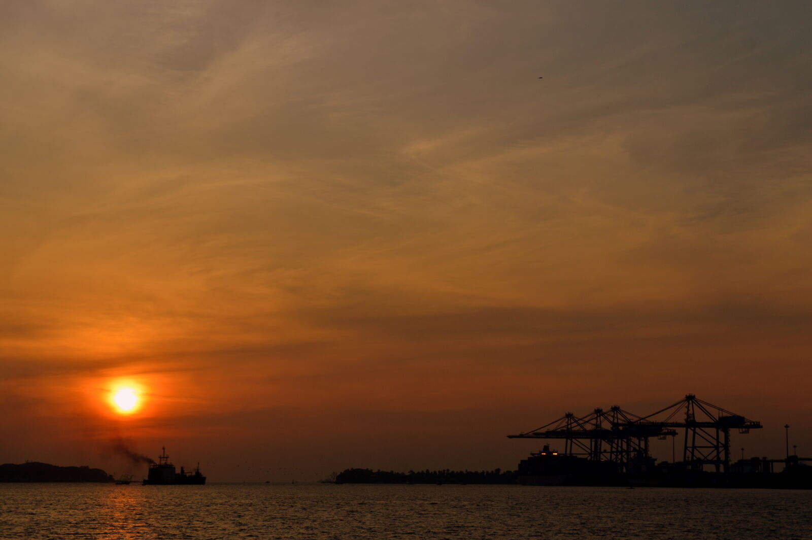 Nikon D3200 sample photo. Construction, keral, orange, sea photography