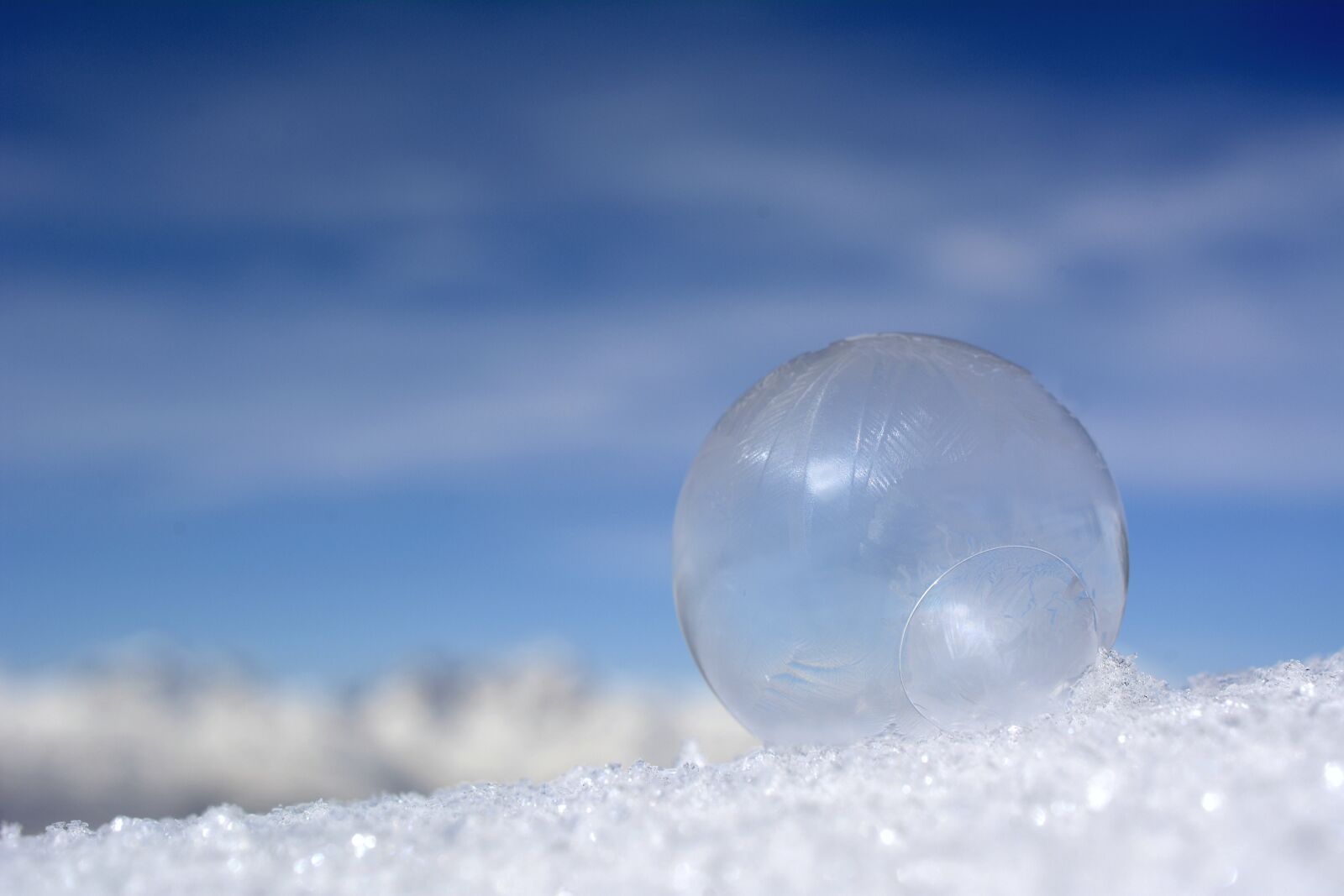 Nikon D7100 sample photo. Soap bubble, freezer, winter photography