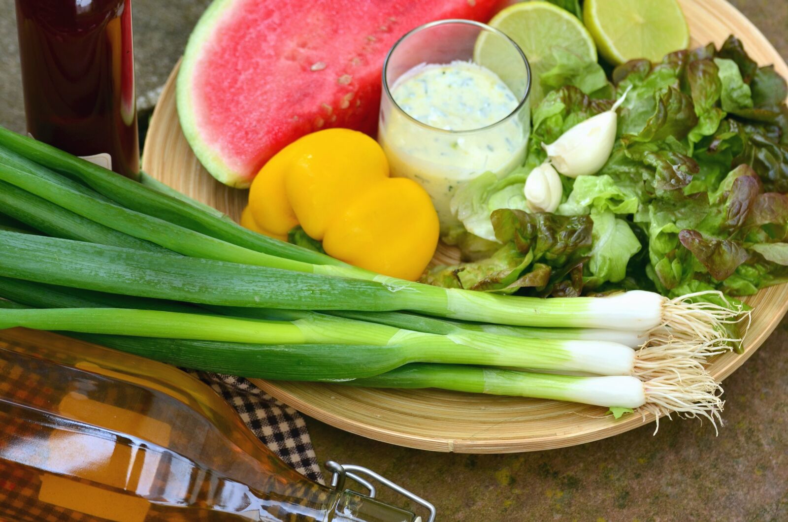 Nikon D5100 sample photo. Onion, peppers, leaf, watermelon photography