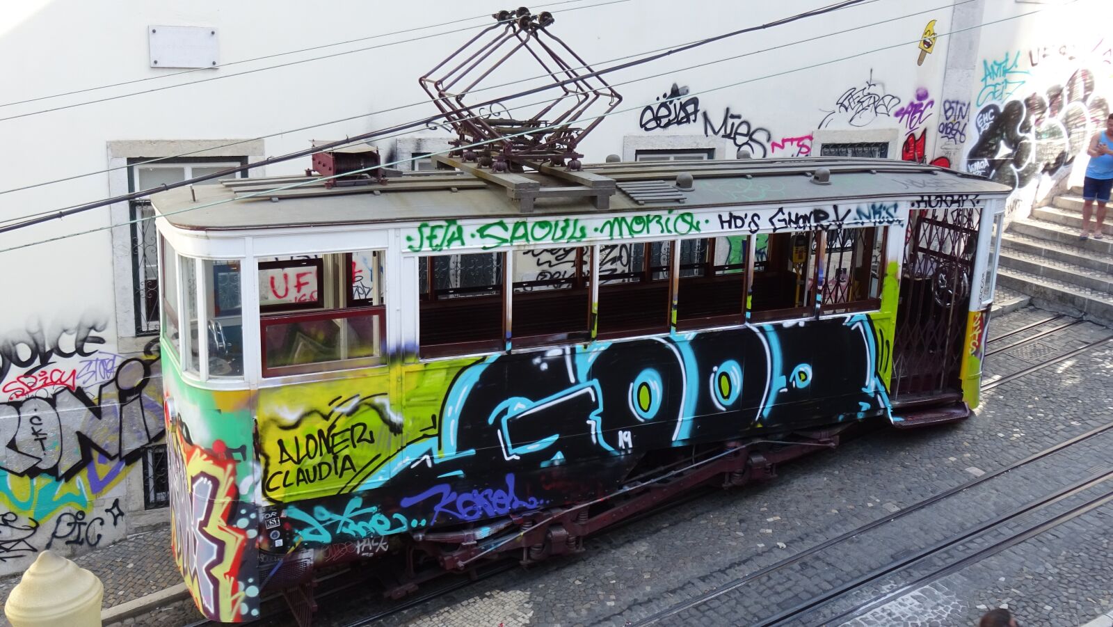 Sony DSC-HX60 sample photo. Tram, lisbon, communication photography