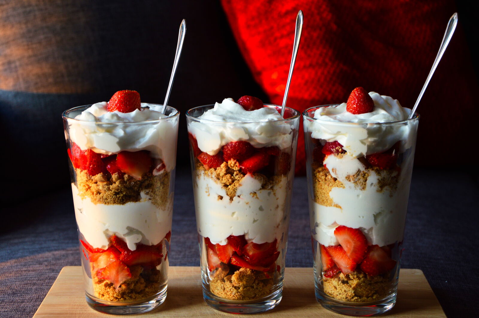 Nikon D3200 sample photo. Desert, strawberries, glas, whipped photography