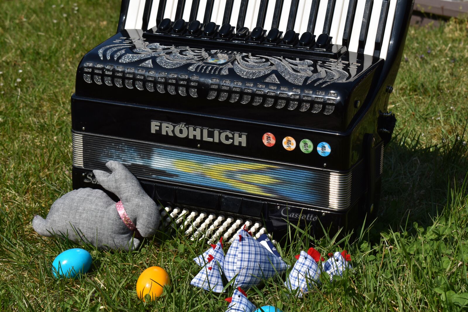 Nikon D3500 sample photo. Accordion, easter, rabbit photography