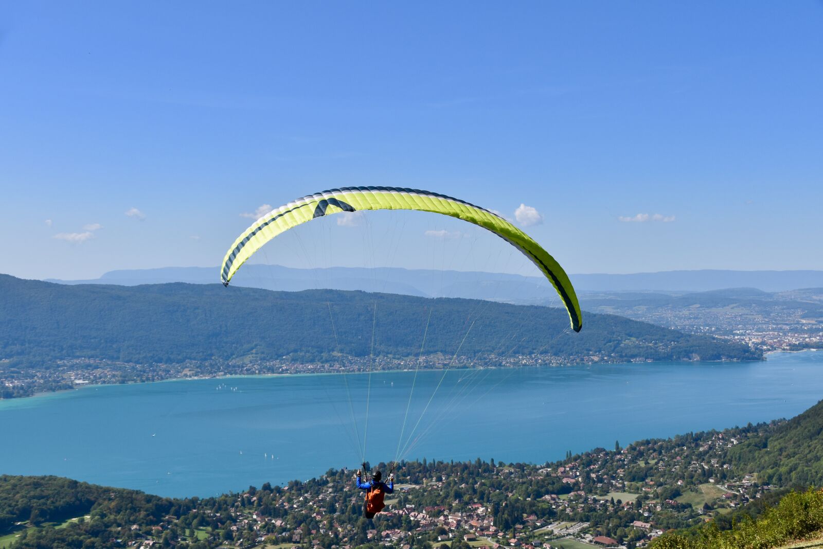 Nikon D5600 sample photo. Paragliding, paraglider, lake annecy photography
