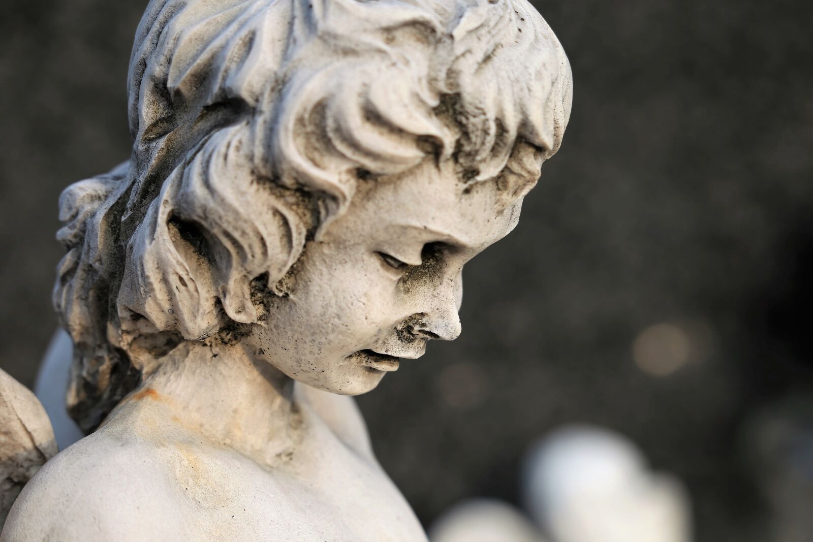 Canon EF 70-300 F4-5.6 IS II USM sample photo. Angel statue, sad, crying photography