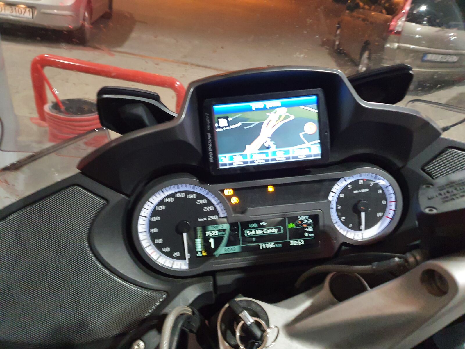 Samsung SM-G973F sample photo. R1200rt, navigation, dashboard photography